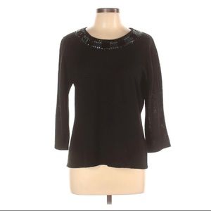 Elementz Pull Over Scoop Neck Sweater, Size Large, Black